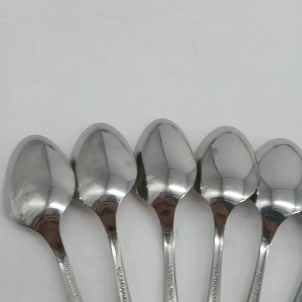 7X Tsp Vtg 1847 Rogers Bros. Youth Pattern Stainless Steel Teaspoons